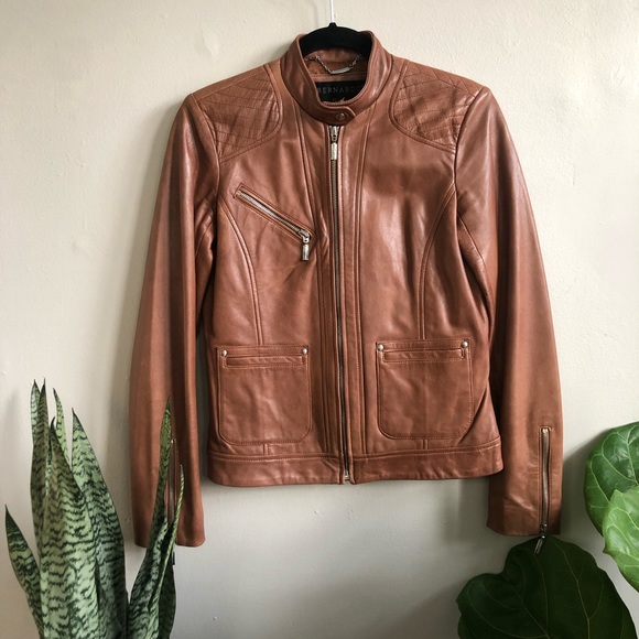 Bernardo Jackets & Blazers - Bernardo Tan Genuine Leather Jacket
